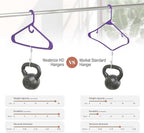 NEATERIZE Thick Heavy Duty Hangers - Purple Plastic Clothes Hangers 24 Pack - Great for Coat Hanger, Jackets Jeans & Suit Hanger for Closet, New Apartment Essentials Percheros Ganchos para Colgar Ropa