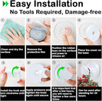 White Garland Hanger, 22LB Strong Wreath Hangers for Front Door Easter Christmas Decorations Welcome Sign, Suction Cup Hooks for Wreaths on Glass Window Over The Door, Removable Wreath Door Hanger