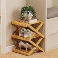 The 9-Tier No-Assembly Bamboo Rack, Foldable Space-Saving Organizer for Shoes, No Assembly Narrow Shoe Shelf for Entryway Closet Dorm (Yellow, 3)