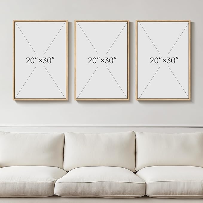 Framed Large Matisse Wall Art for Living Room, 3 Piece Vintage Sage Green Canvas Artwork for Walls, Botanical Floral Prints for Bedroom, Hallway, Home Office Decor, Total Size 30x60 Inches