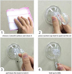 6 pack Suction Cup Heavy-Duty Wreath Hook,Large Clear Reusable Wreath Vacuum Hanger,use for Windows Tiles Glass Smooth Doors and Mirrors to Hang Bags Coats Umbrellas kitchenware and Christmas Wreaths