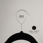 Utopia Home Velvet Hangers 150 Pack – Luxury Non-Slip Slim Pant & Coat Hangers, Strong Space-Saving Clothes Hangers with Pants Bar and 360° Swivel Hook – Black