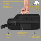 Hard baseball hat case, Hat Carrier Travel Case with Adjustable Shoulder Strap, Hat cap case for 6 Baseball Caps - Perfect for Traveling & At-Home Storage (Black with Pink)
