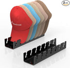 Nicetree Hat Organizer for Baseball Caps, 2 Pcs No Install Acrylic Hat Racks for 14 Baseball Caps Storage, Hat Stand for Caps Display and Organizer for Dresser, Bedroom, Closet, Office