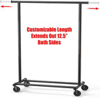 Simple Houseware Heavy Duty Clothing Garment Rack, Holds Up to 150 lbs, 42 to 67 Inches Extendable Rod, Black