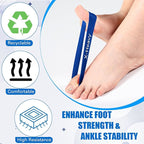 Set of 5 Toe Stretcher Band Separator Spacer Bunion Correction Hallux Valgus Alignment Foot Stretcher Straightener Resistance Loop Yoga Exercise Foot Care with Carry Bag(Blue)