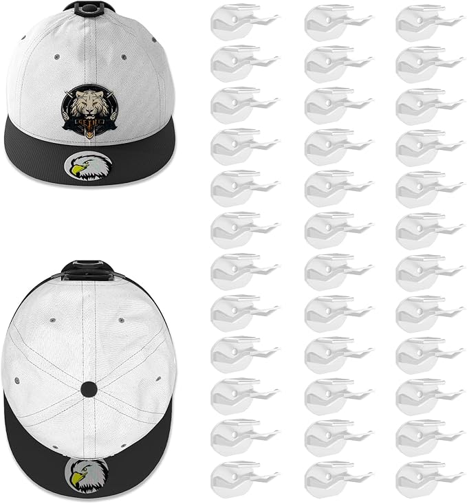 36 Pack Adhesive Hat Hooks for Wall, Super Strong Hat Rack for Baseball Caps, Hat Organizer Display for Home Decor, Hat Hangers Holder for Wall, Door, Closet, No Drilling - USA Patented (White)
