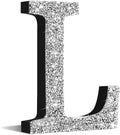 Qunclay 8'' Silver Crystal Diamond Bling Letters Crushed Diamond Decoration Wooden Glitter Letter with Screw and Hooks Rhinestone Gift for Wedding Y2k Mcbling Bedroom Wall Decor (Letter L)
