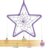 Pretty Jolly Purple Star Kids Dream Catcher Wall Decor Pompom Feather Baby Dreamcatcher Handmade Children Dream Catcher Home Décor Wall Hanging for Nursery Bedroom Boys Girls Birthday Gift-25.6in