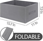 Jeans Organizer for Closet: Foldable Wardrobe Clothes Organizer with Handle, Stackable Closet Clothes Drawer Organizer Tshirts with 7 Grids for Leggings, Sweater, Jean, Pants, Grey (4 PACK)