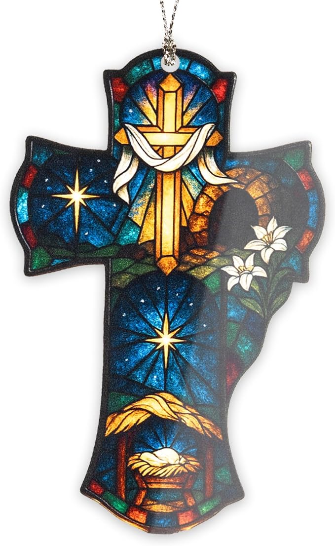 Nativity Cross Christmas Ornament 2026, Christian Christmas Ornaments Religious Gift, Cross Christmas Tree Decor, Nativity Scene Ornament Easter Faith Decor