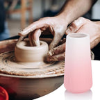 Gradient Pink Ceramic Vase, GUKJOB Small Cute Flower Vase for Pampas Grass, Home, Living Room, Dining Table, Farmhouse, Office Decor, Bedroom, Table, and Kitchen Shelf (Gradient Pink)