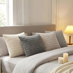 Fancy Homi 4 Packs Decorative Throw Pillow Covers for Living Room Couch Bed, Modern Farmhouse Boho Home Décor Accent Cushion Case, 28" x 28", Grey Series