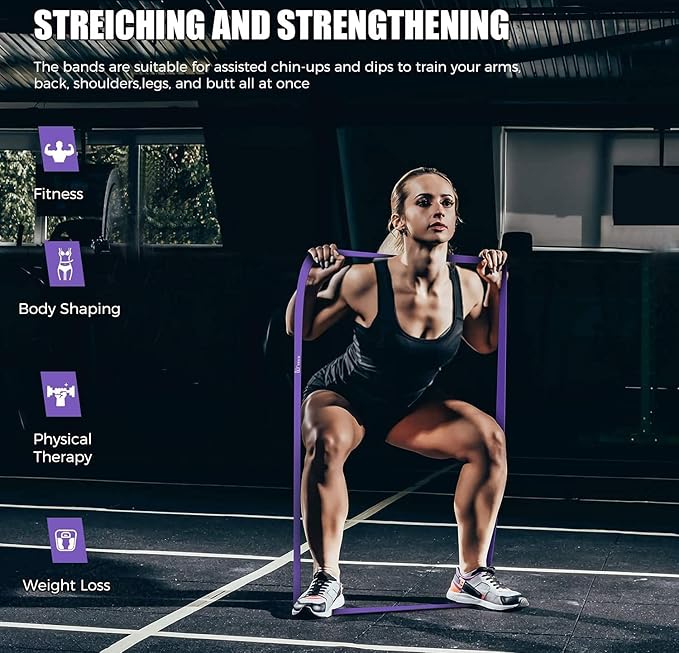 VEICK Resistance Bands for Working Out, Exercise Bands, Workout Bands, Pull Up Assistance Bands, Long Heavy Stretch Bands Set for Men Women, Power Weight Gym at Home Fitness Equipment