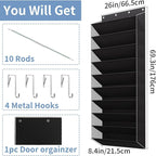 10-Tier Large Size Over The Door Shoe Organizer, Holds 30 Pairs Hanging Shoe Rack with Deep Pockets for Closet, Space-Saving Storage for Sneakers, Boots (Black)