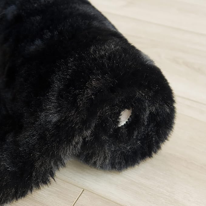 Black Fluffy Living Room Furry Rugs for Living Room Washable Shaggy Area Rugs for Bedroom 4x6 Rug for Nursery Decor