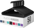 Plastic Hangers 50 Pack Black - Clothes Hangers - Makes The Perfect Coat Hanger and General Space Saving Clothes Hangers for Closet - Percheros Ganchos para Colgar Ropa Hangars