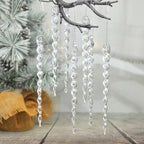 24 Pcs Plastic Hanging Icicles Drop Ornament for Christmas Tree Wedding Party Decorations (Transparency)