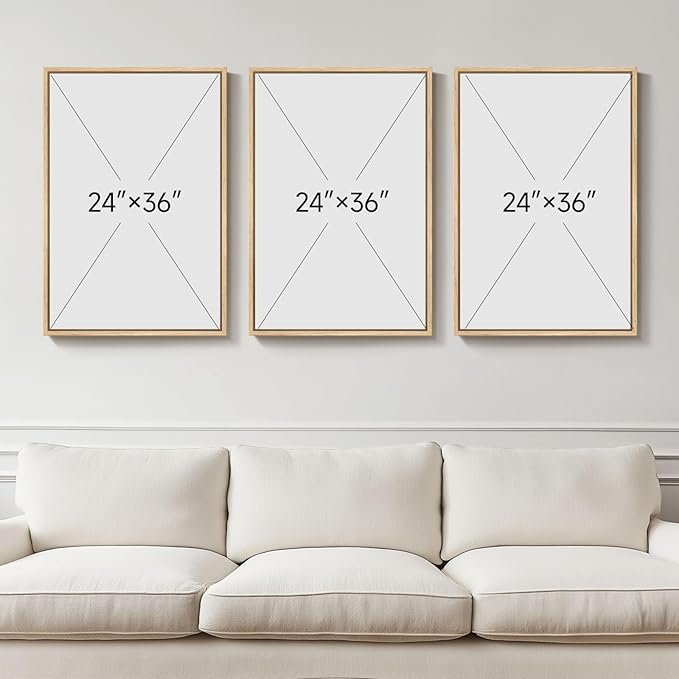Large 3D Textured Framed Boho Modern Neutral Abstract Wall Art for Living Room, 3 Piece Black White Brown Paintings Artwork for Walls, Geometric Pictures for Office Bedroom Dining Room Decor, 24x36 In