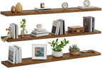 AMADA HOMEFURNISHING 47.2" L Floating Shelves, Wall Shelves Set of 3 for Bathroom/Living Room/Bedroom/Kitchen, Floating Shelves for Wall Decor with Invisible Brackets - AMFS55V