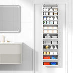 Over The Door Organizer, 6 Shelf Door Hanging Organizers with 6 Large Capacity Pockets, Behind Door Storage Hanging Shelves for Closet Wall Bathroom Bedroom Nursery