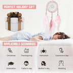 Luxury Dream Catchers - Light Pink Rooster Feather with Crystal Diamond, Handmade Small Dreamcatcher for Bedroom, A Dream Catcher for Girls, Dream Catchers for Boys, Dream Catcher Wall Decor
