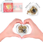 Heart Shaped Acrylic Clear Music Box,Wind Up Musical Box Gift for Girls,Women,Granddaughter,Babies,Perfect for Anniversary,Birthday,Valentine's Day,Christmas,Melody: You are My Sunshine