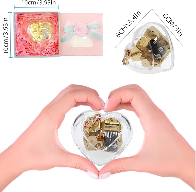 Happy Birthday Music Box,Little Shape of Love Heart Wind Up Musical Boxes for Her,Mom,Dad,Women,Granddaughter.Gifts for Anniversary/Birthday/Christmas/Valentine's/Mother's/Father's Day.
