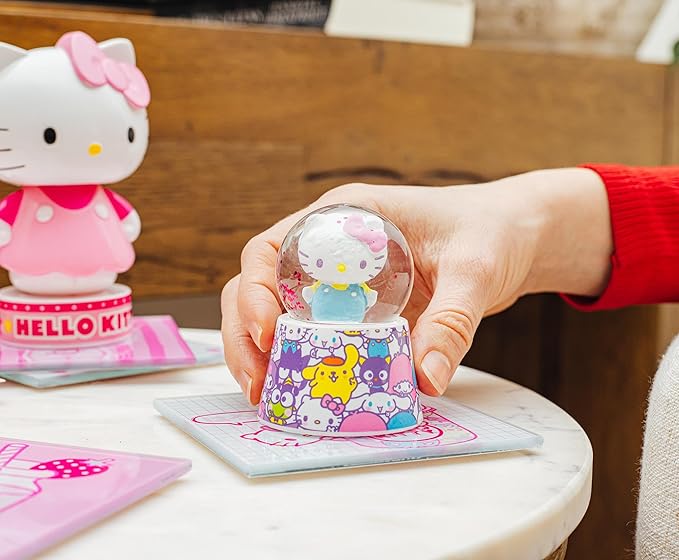 Sanrio Hello Kitty and Friends Mini Light-Up Snow Globe with Swirling Glitter Display | 3 Inches Tall