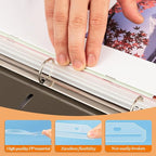 60 Pcs Magazine Holders 3 Hole Punched Plastic Binder Accessories 3 Ring Binder Magazine Collection Storage for Magazines File Book Organizer (Translucent White)
