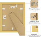 8x10 Picture Frame 3 Pack - Gold Poster Frame Display Pictures 5x7 with Mat or 8 x 10 Without Mat for Wall Hanging Horizontal and Vertical
