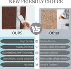 Large Felt Cork Board Alternative - 36" x 24" Bulletin Board with 30 Pushpins, 6 Pack Adhesive Cork Board, Sound Absorbing Fabric Wall Tiles, for Office Home Music Class, Red Brown