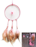 DIY Dream Catcher Beginner Kit, Making Dream Catcher Supplies Include Metal Hoop, Feathers, Faux Suede Cord, Thread, Wood Beads (Pink)
