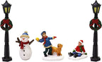 MOMENTS IN TIME Christmas Village Set 12-Piece with LED Lights Miniature Christmas Houses Lighted Holiday Décor for Tabletop Mantel Village Display Gift-Ready Packaging