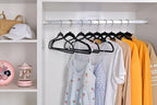 Quality Hangers 20 Pack Plastic Hangers for Clothes - Slim Non-Velvet Hangers with 360° Swivel Chrome Hook & Non Slip Notches - Ideal for Dresses Coats Shirts Jackets & More - Black