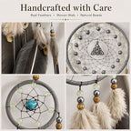 Dream Catchers for Adults Dreamcatcher Handmade Feather Native Home Wall Decoration Brown