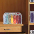 Univivi Closet Clothes Organizers Wardrobe Clothes Organizer Sweaters Organizer for Closet, 7 Grids Upgraded Large Capacity T-Shirt Organizers for Jeans, Pants, Sweaters, Underwear - Set of 4