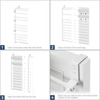 Whitmor 27 Pair Over The Door Shoe Organizer, 11 Tier Hanging Shoe Organizer, Heavy Duty Metal & Mesh Shoe Holder, Hanging Shoe Rack for Closet Organizer & Storage,74.8"L x 21.7"W x 7.5"H, White
