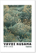 Yayoi Kusama Inspired Poster Japanese Botanical Wall Art Abstract Yayoi Kusama Print Modern Ukiyo-e Japanese Gallery Wall Decor 20x30in Unframed for Home Bedroom Decorations