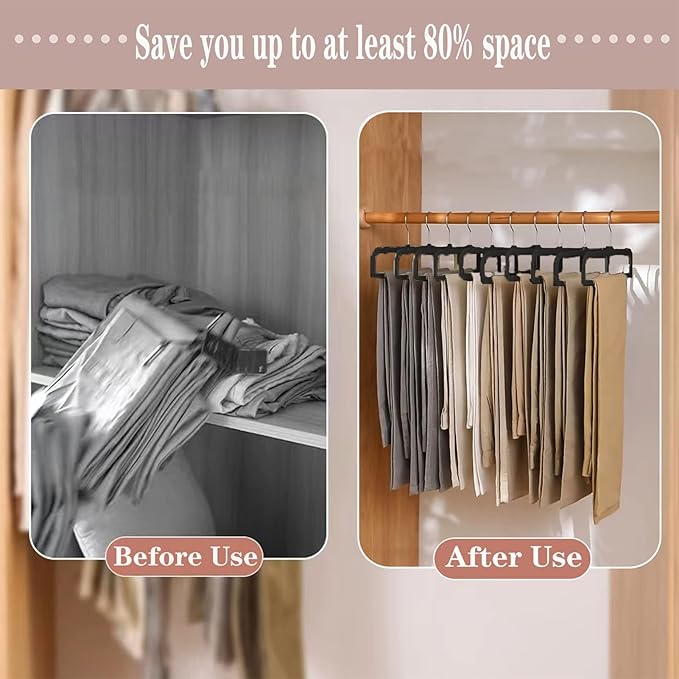 Pants Hangers Non Slip - 20 Pack Velvet Hangers for Closet - Thin Space Saving Clothes Hanger - Strong, Durable, Perchas Terciopelo with 360° Rotatable Hook for Jean, Tank Top, Bra, Shorts (Black)