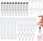 50pcs Perfume Refill Tool Kit,Plastic Perfume Dispenser Transfer Tools,Travel Refill Tool Set for Liquid Cologne Fragrance Sample Essential Oils (Clear, 10ml/50pcs)