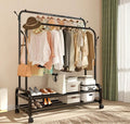 ANTIWAR Clothes Rack for Hanging Clothes, 100% Stainless Steel Clothes Garment, Portable Sturdy Clothes Rack, Extendable Rolling Garment Rack with Wheels, Freestanding Laundry Room