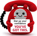 Belatelove Inspirational Gift for Women Men - Funny Handmade Crochet Telephone Doll with “ You've Got This” Encouragement Gifts for Graduation, Exam, New Job, Stress Relief, Cute Desk Decor