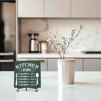 DETIHO Rustic Kitchen Decorations Above Cabinets, Dark Green Kitchen Counter Decor, Farmhouse Wooden Signs and Plaques for Home Dining Room Tabletop - G09