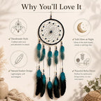 Dream Catchers Handmade Feather Native Home Wall Decoration Blue