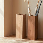 Square Umbrella Holder, Umbrella Stand Rack, Umbrella Bucket with Drip Tray, Natural Wood Grain, Free Standing Umbrella Holder Entryway Umbrella Holder Rack Organizer (Color : Walnut)