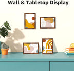 Giftgarden 4x6 Picture Frame Set of 18, Lightweight 4 by 6 Frames Bulk for Gallery Wall Photo Hanging and Tabletop Display, Rustic Brown