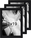 KTKDE 13x19 Picture Frame Set of 3,black Wooden frames, Vertical & Horizontal Wall Hanging for Wall Display,Studio Gallery Photo Frame for Photos, Posters & Art Prints