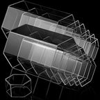 Jetec 24 Pcs Hexagonal Jewelry Display Risers Hexagonal Market Display Risers Stands Acrylic Showcase Acrylic Stand for Jewelry Model Figures Decoration, 6 Sizes (Clear)