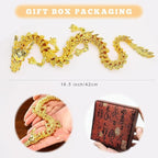 LIYAOLI Golden Dragon 3D Articulated Dragon 2024 Chinese Dragon Statue Metal Gold Dragon 15 Inch Luck Dragon for Home Office Desk Decoration